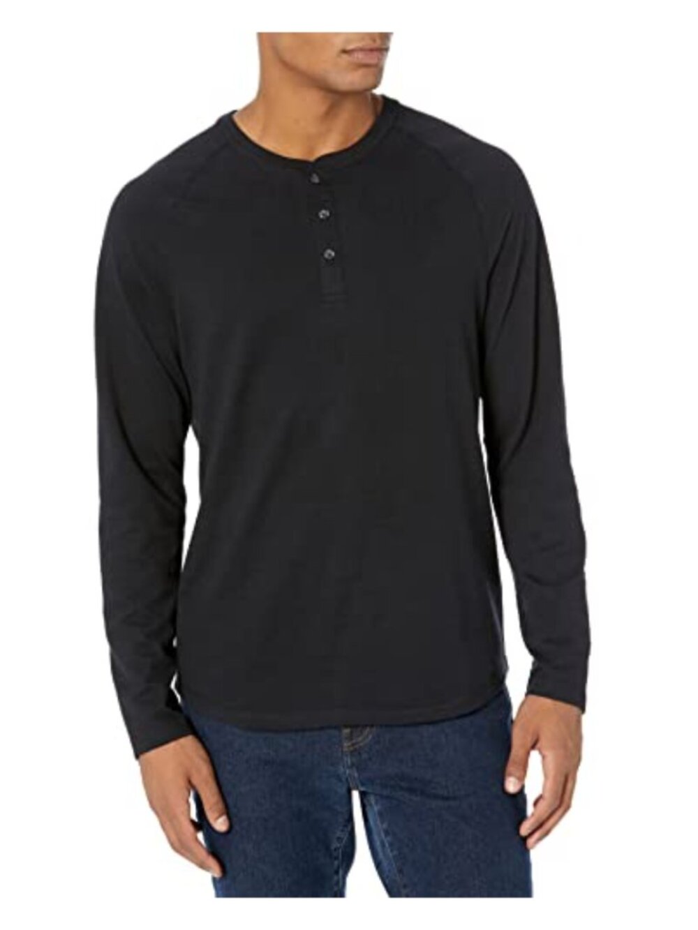 Men's Regular-Fit Long-Sleeve Henley Shirt Cotton Casual Buttoned Shirt